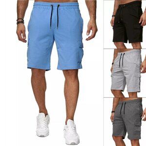 Multi-Pocket Casual Shorts Basketball Sports Gym Fitness Cargo Pants Workout